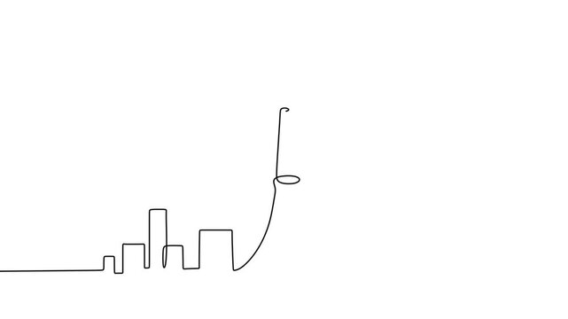 Paris Skyline Animated Outline Sketch French Landmark Architecture