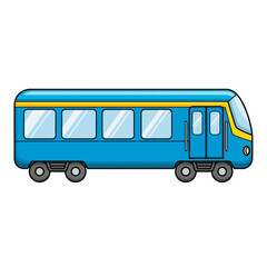 Blue Passenger Train Cartoon Vector Illustration