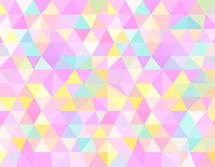A geometric pattern of pastel-colored triangles