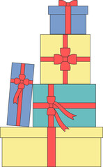 쌓여있는 선물상자
