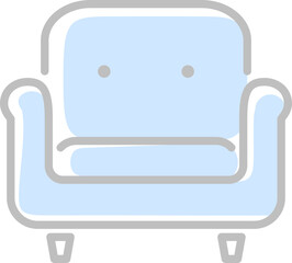 하늘색 1인묭 쇼파