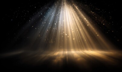 Celestial Beams of Light Shining Downward Through Space.