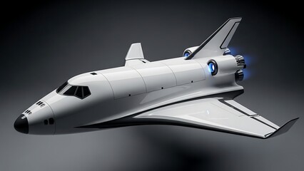 Aerospace concept detailed 3 d render of a futuristic space shuttle