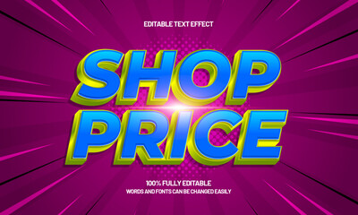 shop price editable text effect for titles and promotion