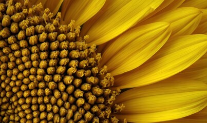 Close-up view of a vibrant sunflower showcasing intricate details and textures.