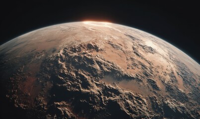 Earths Curvature - A Breathtaking View from Space, Sunrise.