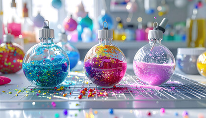 Ornament Lab Vials with Glitter