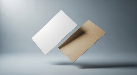 Floating Business Cards Mockup Clean and Professional Design.
