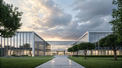 Naklejka premium An iconic glass architecture, business office buildings