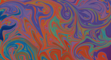 Fototapeta premium Swirling Marbled Abstract Background With Purple Orange And Blue
