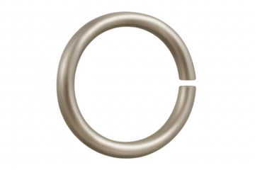 Metal ring with gap showing incompleteness and connection