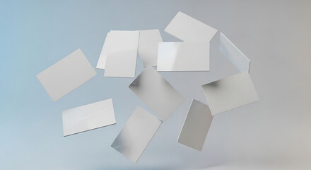 Floating White Cards A Clean and Minimalist Design Concept.