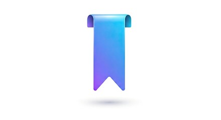 Elegant 3D bookmark icon with soft gradient blue and purple hues, perfect for digital design and organizational tools