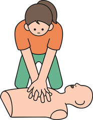 Fototapeta premium A woman who does CPR