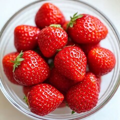 AI Generated Image of Fresh Strawberries in a Glass Bowl
