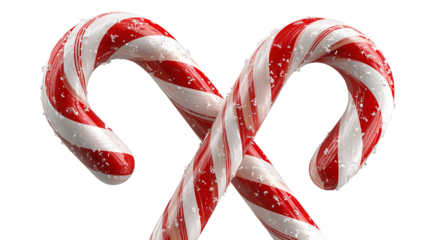 Christmas candy canes isolated on transparent background high resolution PNG festive red and white sweet treat clipart for holiday design branding and social media
