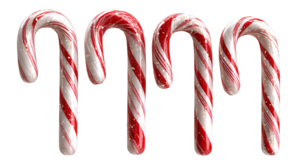 Christmas candy canes isolated on transparent background high resolution PNG festive red and white sweet treat clipart for holiday design branding and social media
