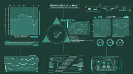 Animated screen with a system of features for searching - Powered by Adobe