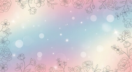 Soft pastel gradient with subtle glitter and bokeh effects