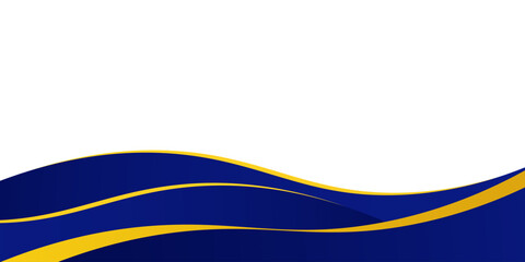 Elegant blue and gold wave background with a modern, minimalist design, perfect for banners, presentations, or business templates. Vector creative design.