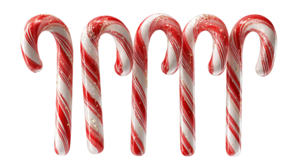 Candy canes festive home holiday food isolated on transparent background high resolution PNG Christmas sweet treat clipart for design branding and social media
