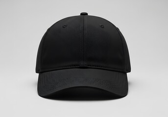 Simple black baseball cap product photography studio shot classic headwear apparel accessory