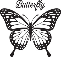 Butterfly Silhouette Vector | Insect Nature Illustration