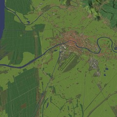 3D illustration of city and urban in Pisa Italy