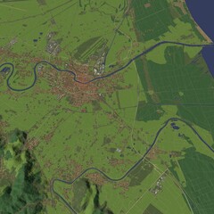 3D illustration of city and urban in Pisa Italy