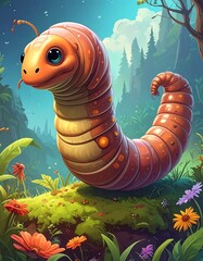 Cute caterpillars crawl playfully with colorful bodies, soft textures, and charming movements in nature.