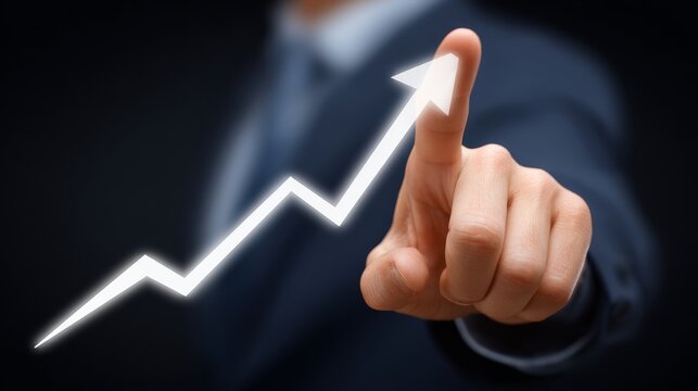 Professional businessman analyzes significant market decline pointing to falling financial chart data indicating economic downturn and strategic challenges.