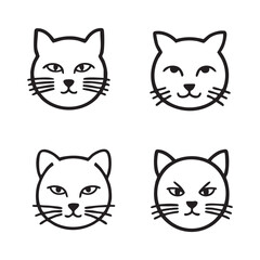 Cute Cat Silhouette Vector Set