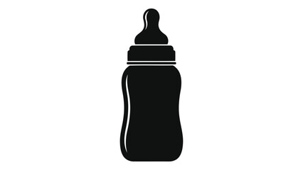 Black baby bottle on, a symbol of infant feeding