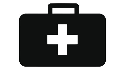 First aid kit on for medical emergency and healthcare