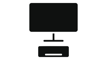 Black computer and server icon on for web or app design