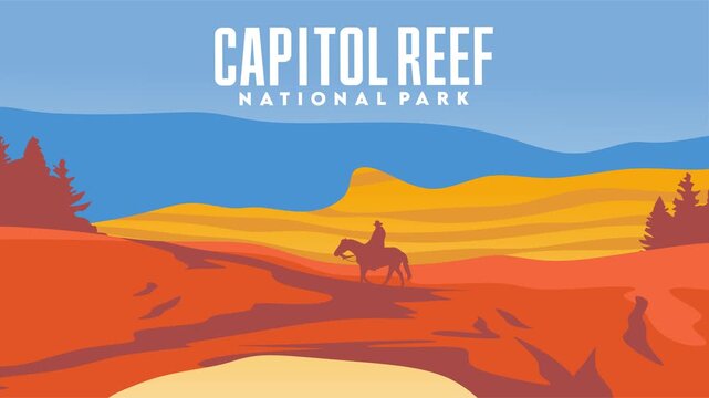 Beautiful natural scenery and sky at Capitol Reef National Park
