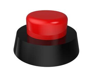 High-Resolution panic Red Push Button Emergency Stop Switch Asset, isolated on Black Base. Industrial Safety Interface Element, Symbol for Warning, Alert, Immediate Action, or Control Panel PNG