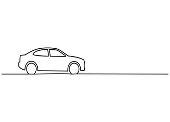 Minimalist Car Line Art Illustration Vehicle Design and Transportation Icon Simple Black and White Automotive Graphic
