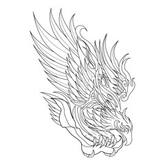 illustration garuda gold with flag