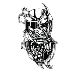 red satan with helmet motorcycle