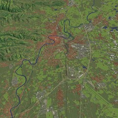 3D illustration of city and urban in Verona Italy