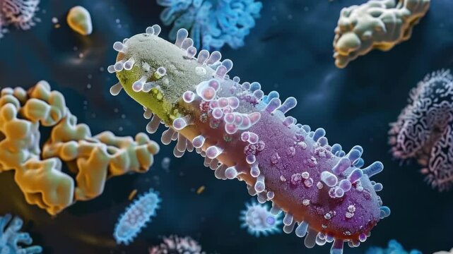 Close-up  of a microorganism in an oceanic habitat.