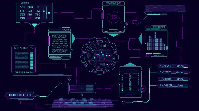 Animated screen with a system for converting received data