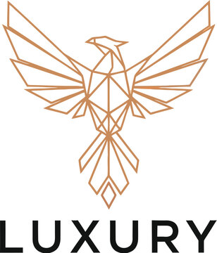Elegant geometric phoenix logo design for luxury brands