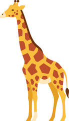 Simple Flat Style Giraffe Illustration with Distinct Spot Pattern for Children Book