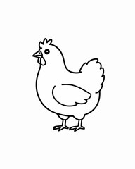 Simple Chicken Hen Outline