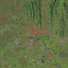 3D illustration of city and urban in Verona Italy