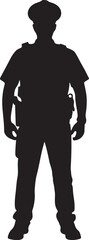 Police Silhouette Vector | Law and Security Illustration