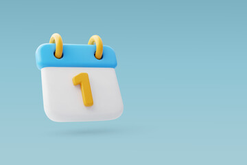 3d Vector January 1st day of the year and month reminder, Happy New Year concept.
