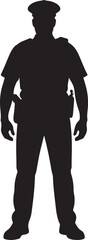 Police Silhouette Vector | Law and Security Illustration
